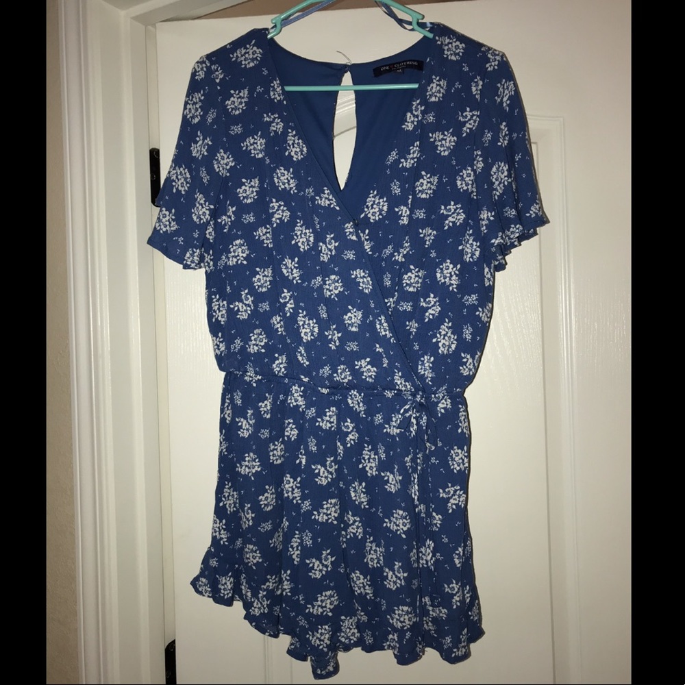Blue Floral Romper